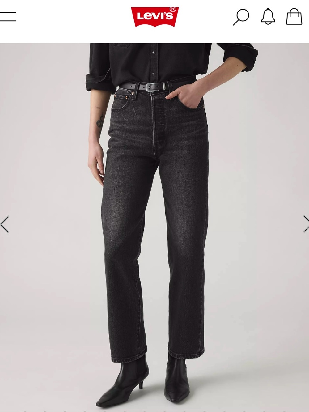 Levi's Ribcage Straight Ankle Black Straight Leg Jeans